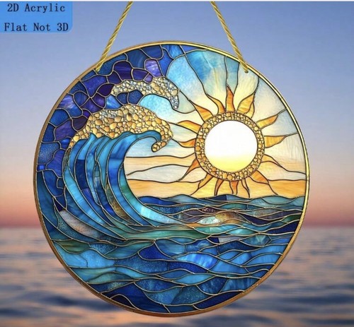 Waves and sun round - 5.9”,